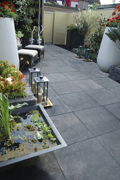 Granulati 60x60x6cm grigio scuro donkergrijs sfeer