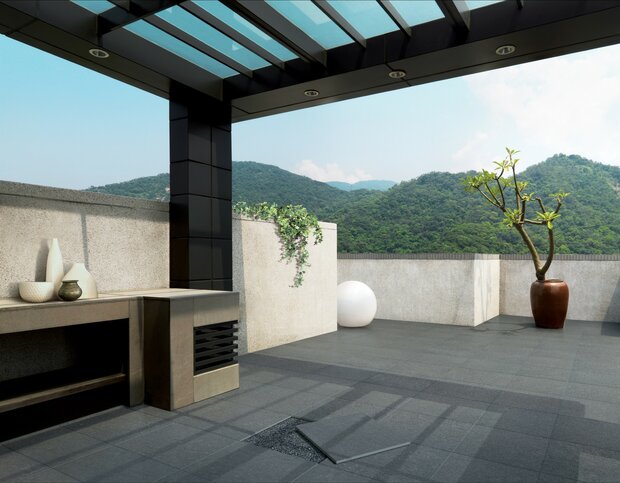 Ceramaxx 60x60x3 cm blue de soignies anthracite 2.0 rectified sfeer 