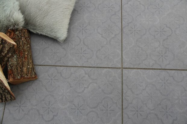 Cera4line Mento 60x60x4cm Bazzano decor donkergrijs sfeer