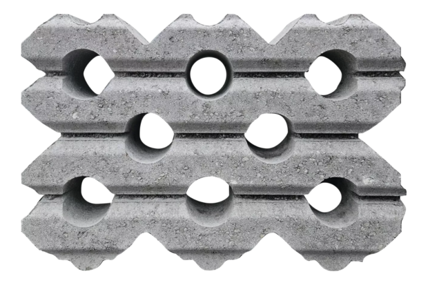 Grasbetontegel type G 40x60x12 grijs 04 (rondom h-d) BK25