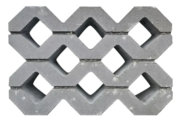 Grasbetontegel type F 40x60x10 (bovenz. vlak) BK5 vierkante gaten