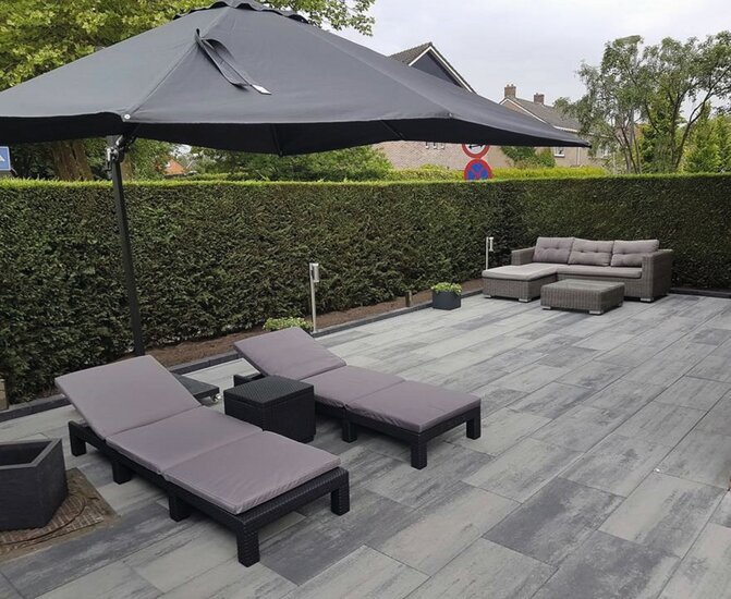 Patio square 40x80x5 cm nero/grey sfeer 2