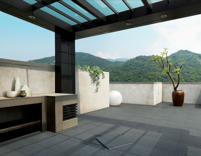 Ceramaxx 60x60x3 cm blue de soignies anthracite 2.0 rectified sfeer 
