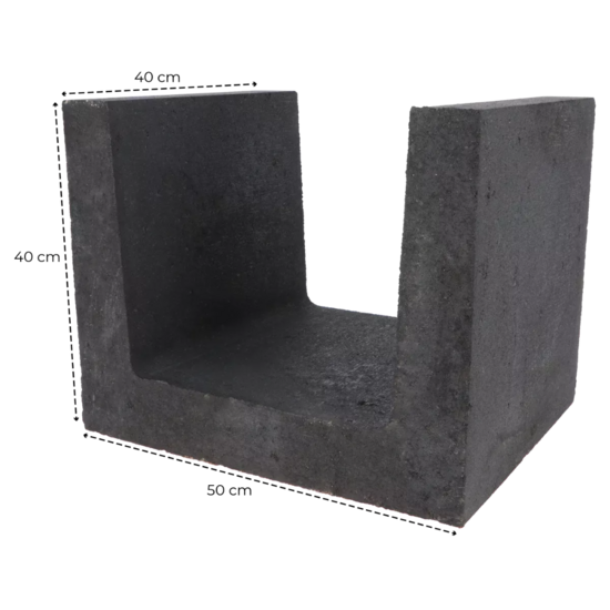U-element 40x50x40 Antraciet maatvoering