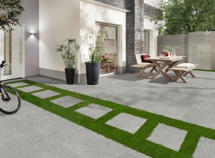 Ceramica Terrazza 59,5x59,5x2cm Gigant silver grey grijs sfeer 2