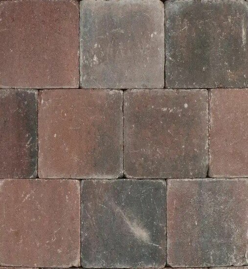 Metro Trommelsteen 15x15x6 cm Rood genuanceerd