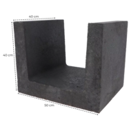 U-element 40x50x40 Antraciet maatvoering