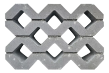 Grasbetontegel type F 40x60x10 (bovenz. vlak) BK5 vierkante gaten